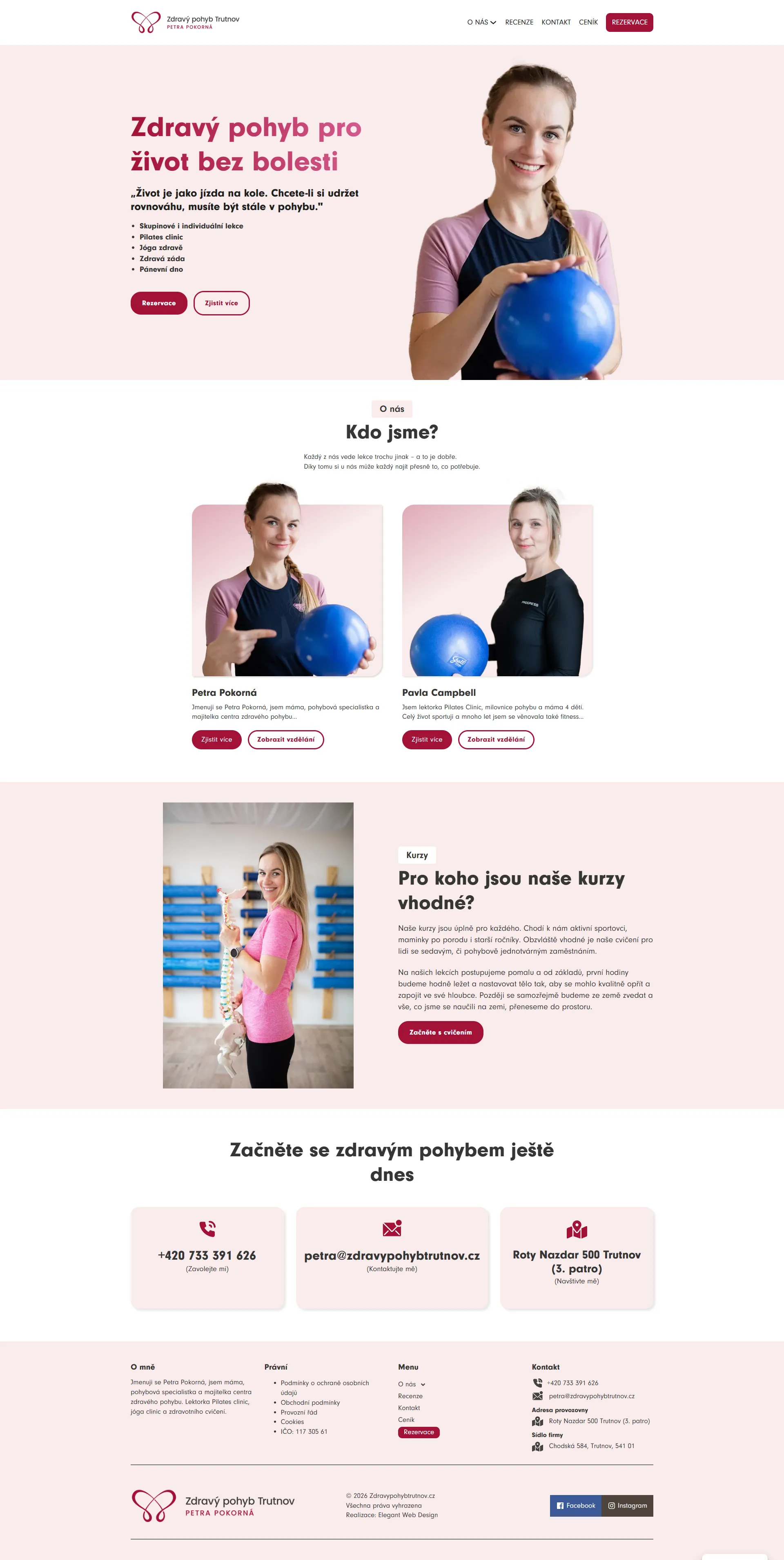 Elegant web design - naše reference - Zdravý pohyb Trutnov