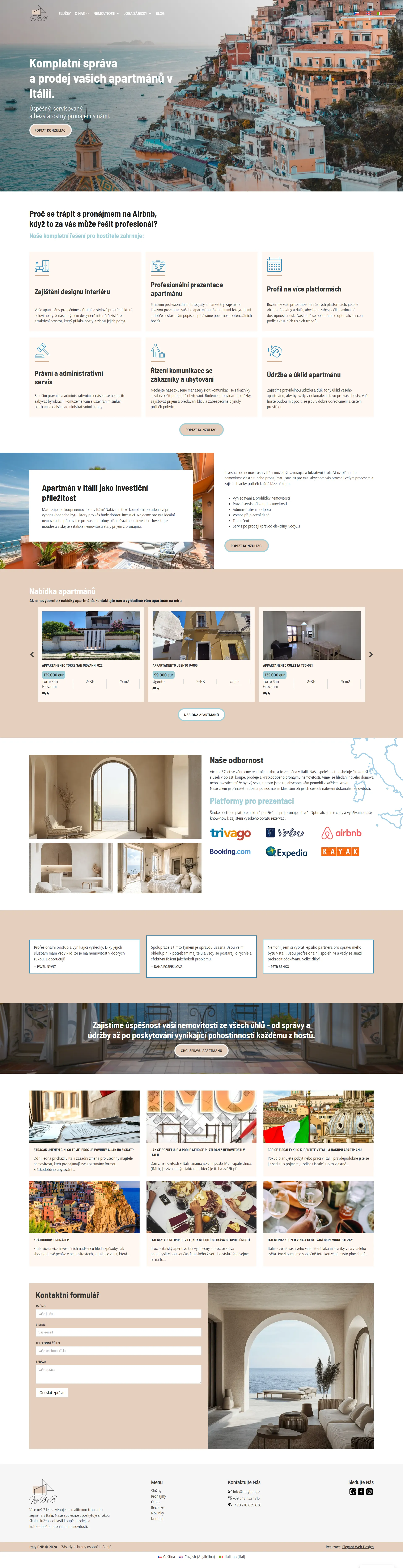 Elegant web design - naše reference - Italy BNB