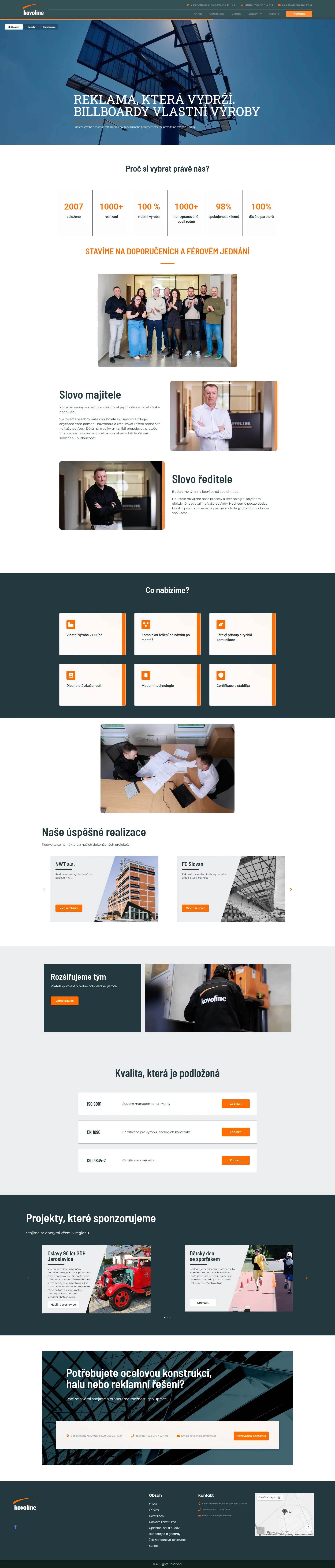 Elegant web design - naše reference - Kovoline